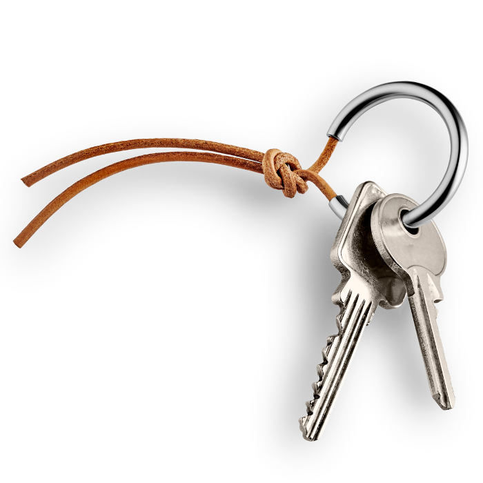 SERASAR | Leather Keychain [Strong] with Stainless Steel Key Ring - Additional Rings for Small Keys - with Gift Box