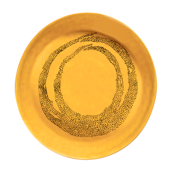 Yotam_Ottolenghi_FEAST_Ivo_Bisignano_B8921013G_Sunny_Yellow_Swirl_Dots_Black_SERVING_plate_30_SERAX.png