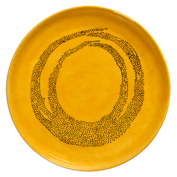 Yotam_Ottolenghi_FEAST_Ivo_Bisignano_B8921016G_Sunny_Yellow_Swirl_Dots_Black_SERVING_plate_35_SERAX.png