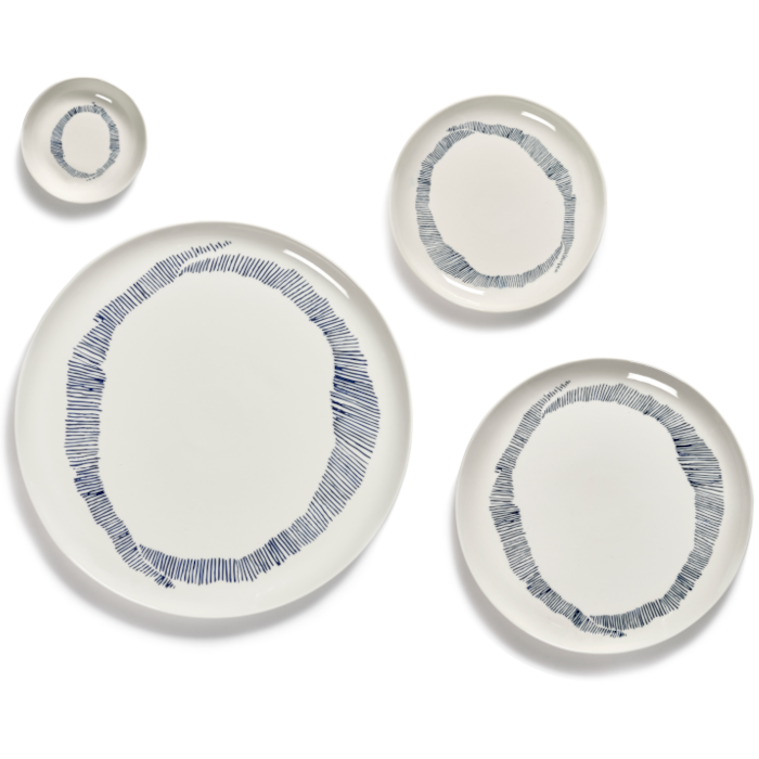 Ottolenghi Feast Plat de Service Lapis Lazuli Swirl - Dots Blanc 36 cm