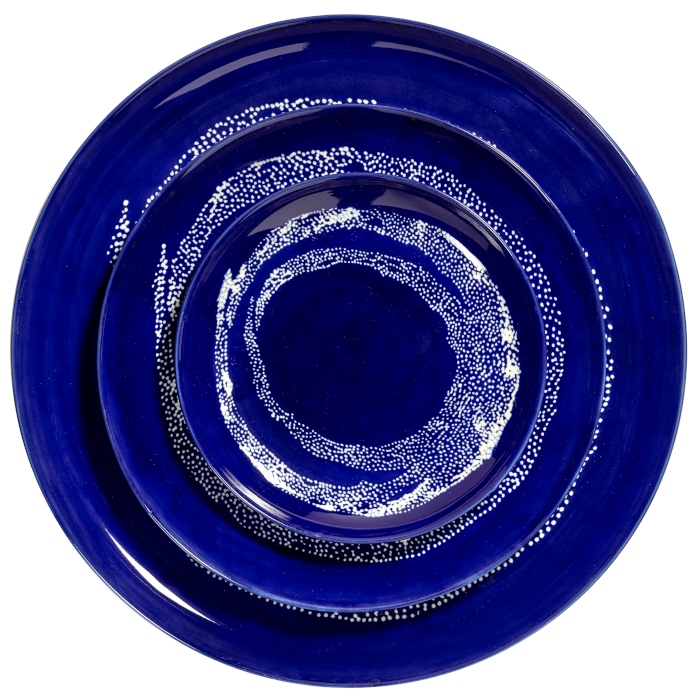 OTTOLENGHI FEAST Plate S blue Lapis Lazuli swirl white dots