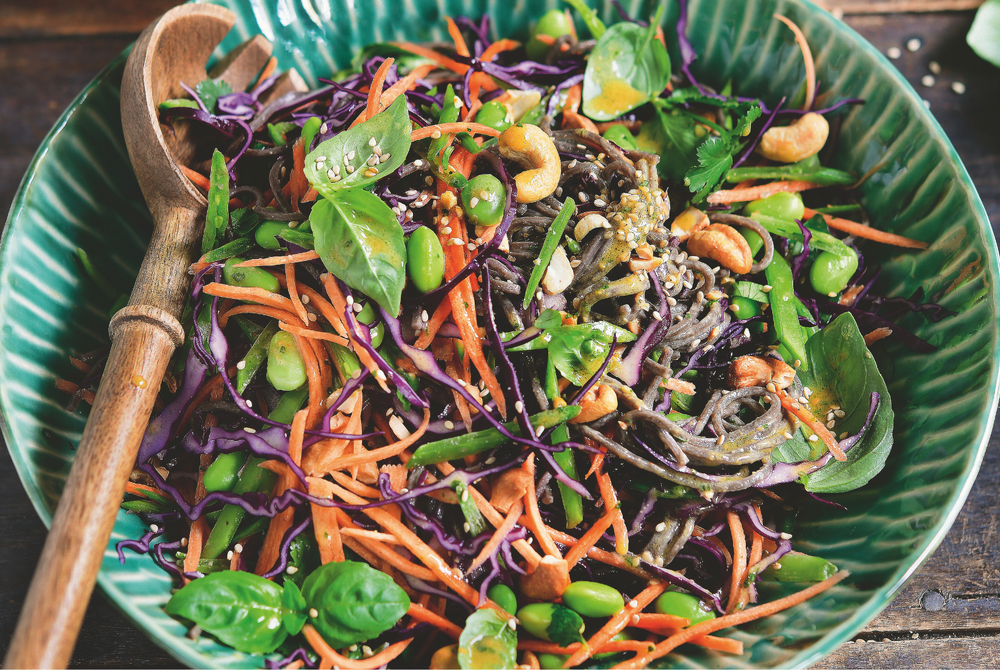 Colourful rainbow salad