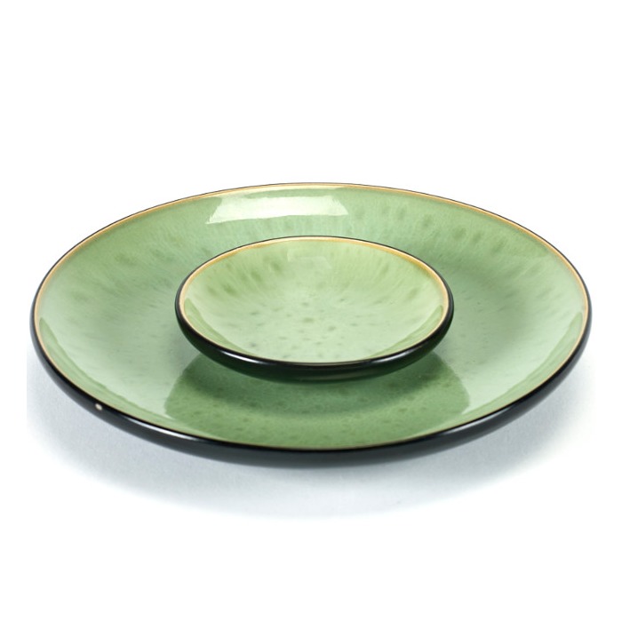 Umeki Opheldering Uithoudingsvermogen Pascale Naessens, PURE, Plate medium, black-green Ø 16 cm