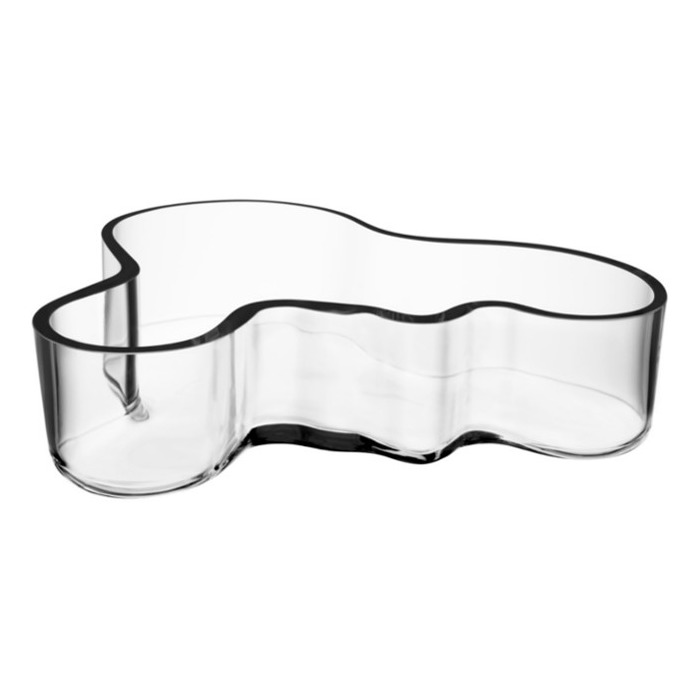 Iittala Kastehelmi Ciotola Decorativa Trasparente In Vetro - Design Oiva Toikka - Lavabile In Lavastoviglie 25x25 Cm